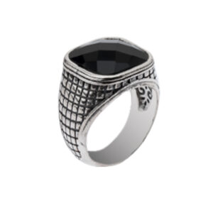 Anello quadretti con gemma